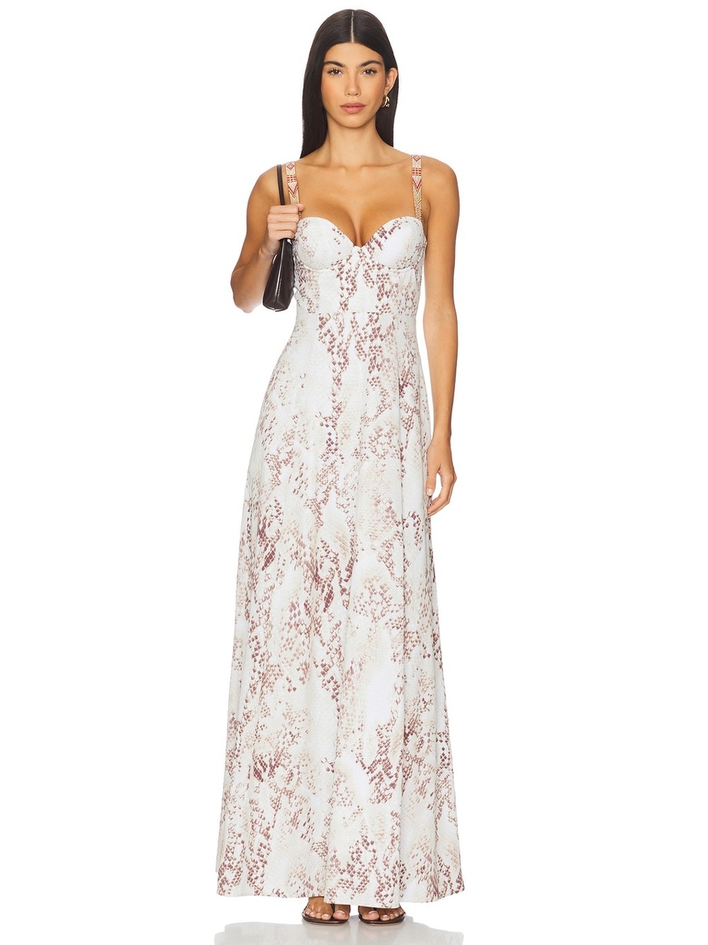 Sutton Maxi Dress in Light Sage Multi Desert Snake size 2